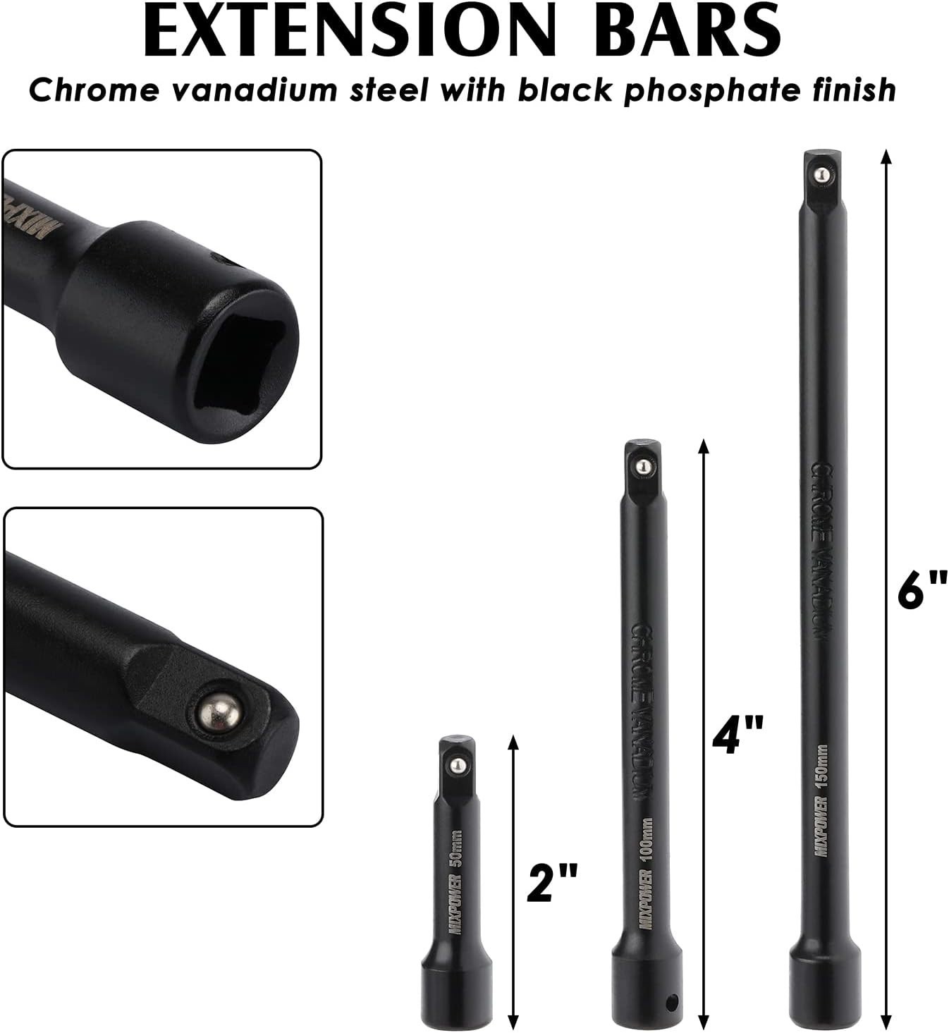 Versatile Impact Socket Set – 55 Pieces, 1/4″ Drive, SAE/Metric Sizes Included