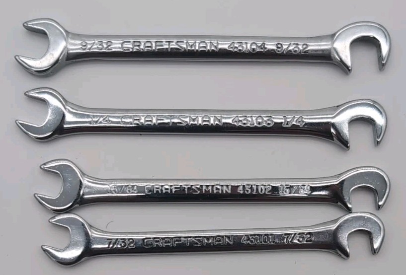 Sears Craftsman Tools USA 8 Piece Open-End 4 Way Offset Ignition Wrench Set 4306