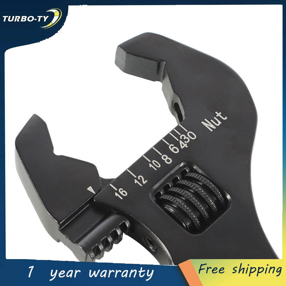 Black Adjustable Wrench Aluminum Tool Spanner for Hose End Fitting 3AN-16AN
