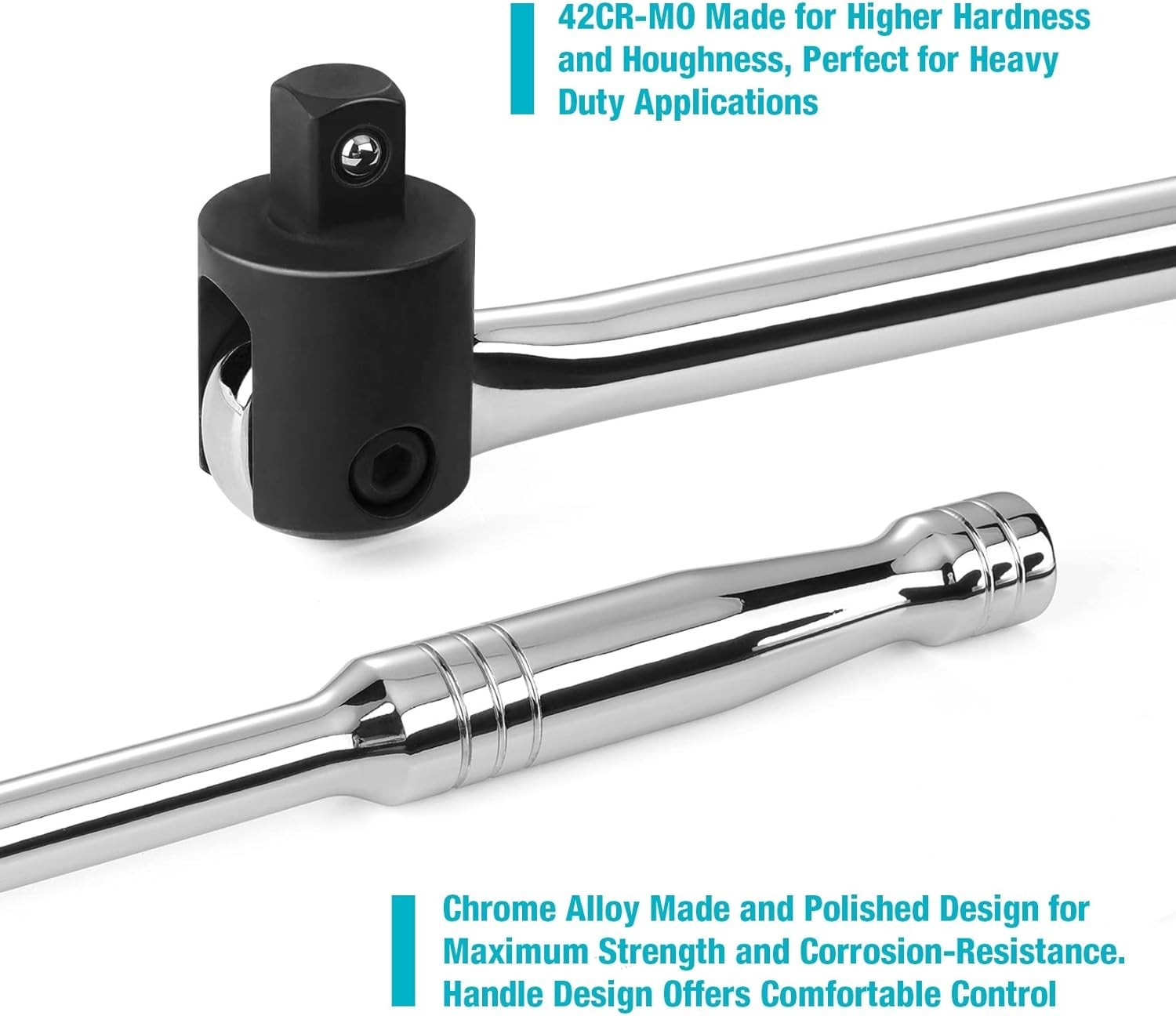 DURATECH Breaker Bar, 1/2» Drive 24-Inch Breaker Bars Heavy Duty, with 240° Fle