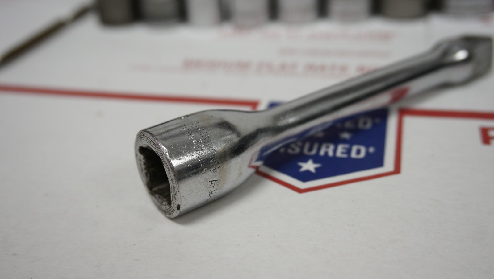 Vintage «The Superratchet» J.H Willams S.51 1/2″ Ratchet with 9 Sockets and Box