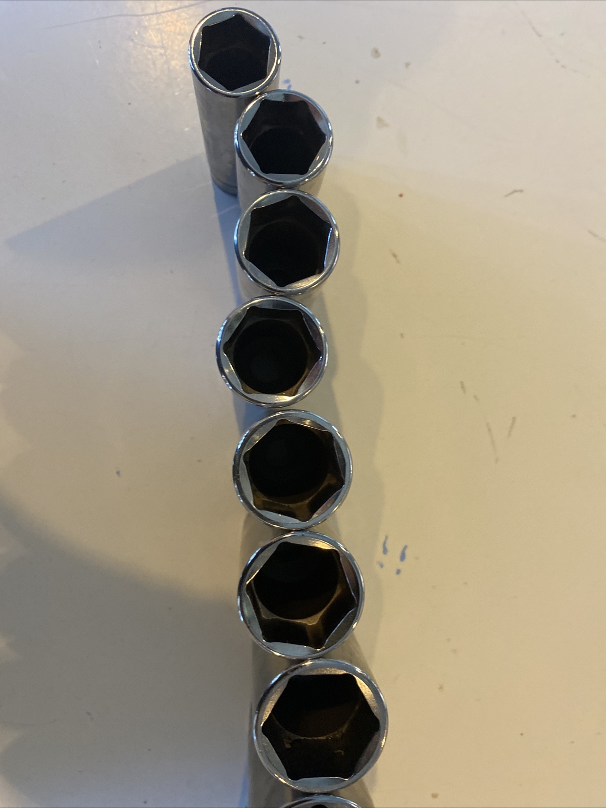 Snap On Tools 1/2″ Drive SAE Deep 6pt Socket Set 11/16″ to 1-1/4″ 313TSYA