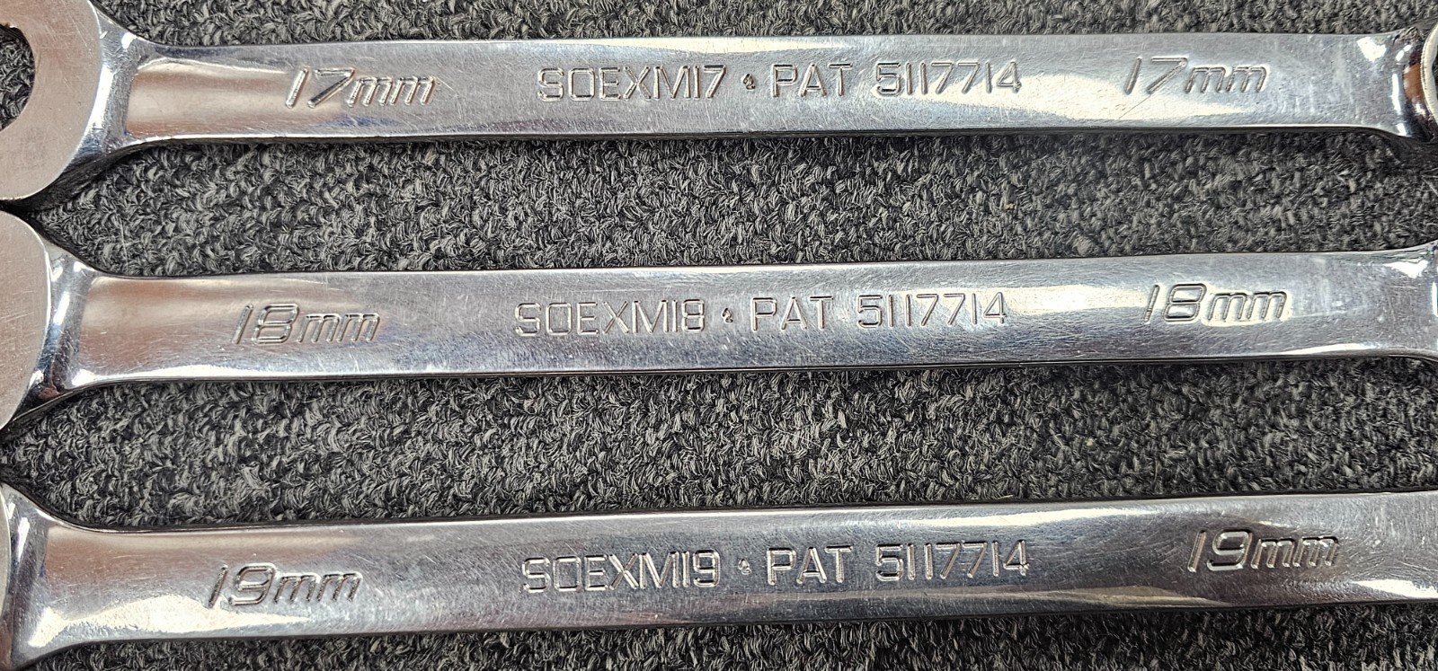 Snap-On SOEXM 12Pt Metric Combination Wrenches, 10,11,12,13,14mm & 17,18,19mm