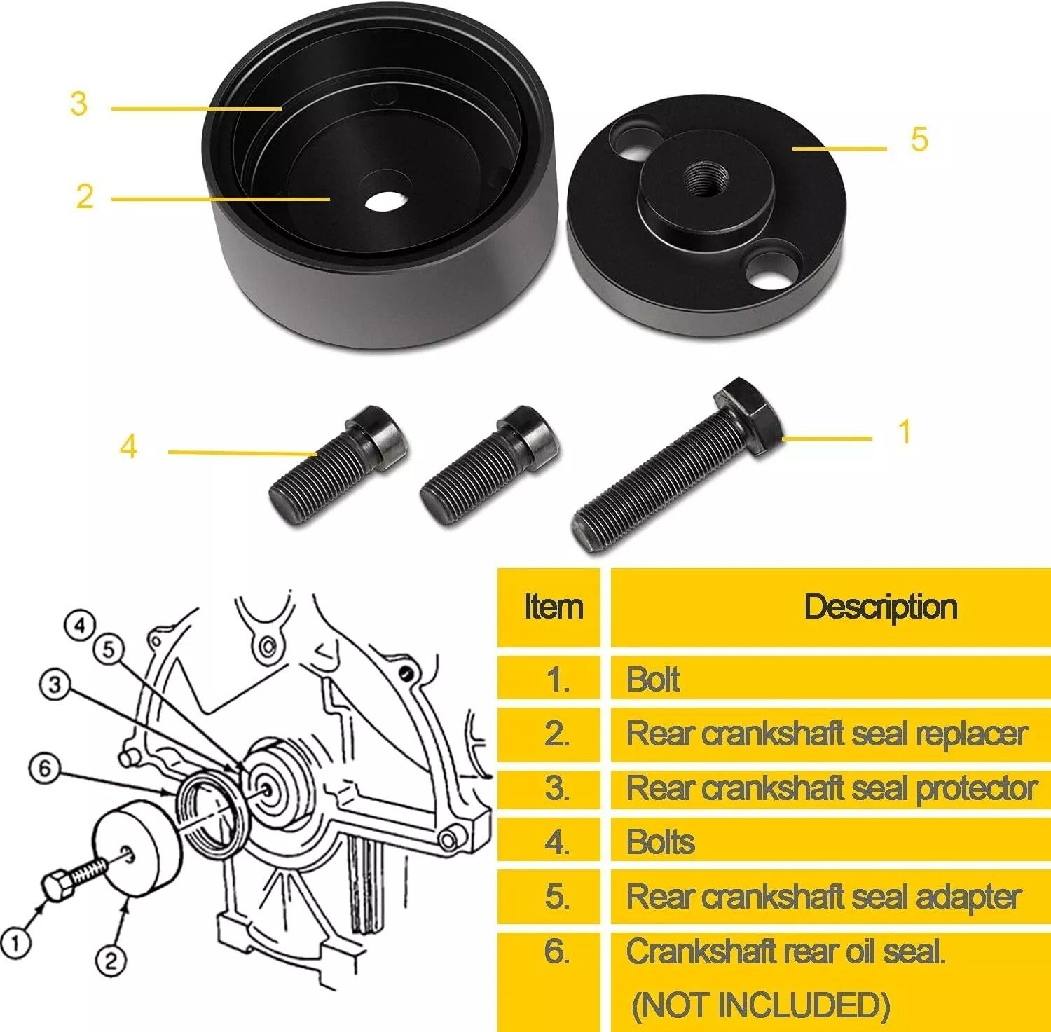 7834 Rear Crankshaft Seal Installer Tool for Ford Ranger & Explorer w/ 4.0L V6