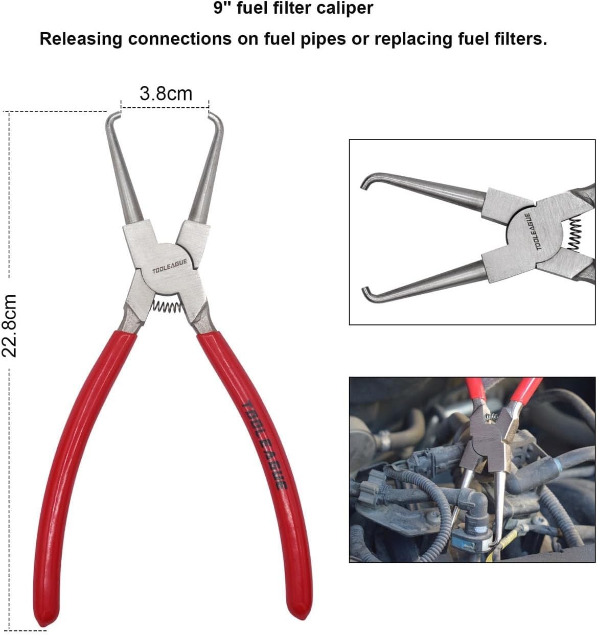 9 Inch Fuel Filter Caliper with Ergonomic Grip for Easy One Hand Operation