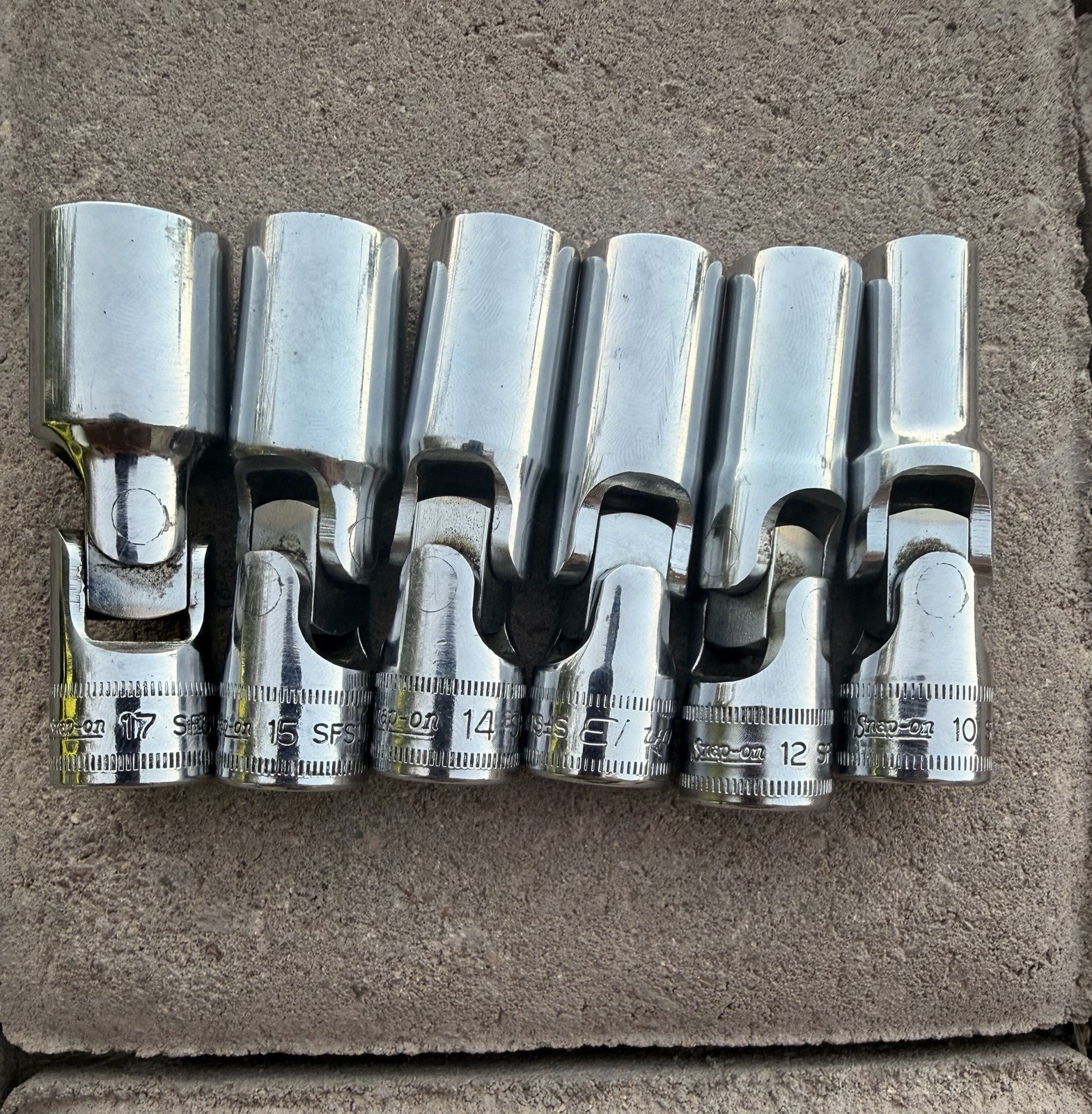 Snap On 6pc 3/8″ Drive 6-Point Deep Metric Swivel Socket Set 10-17 206SFSUM