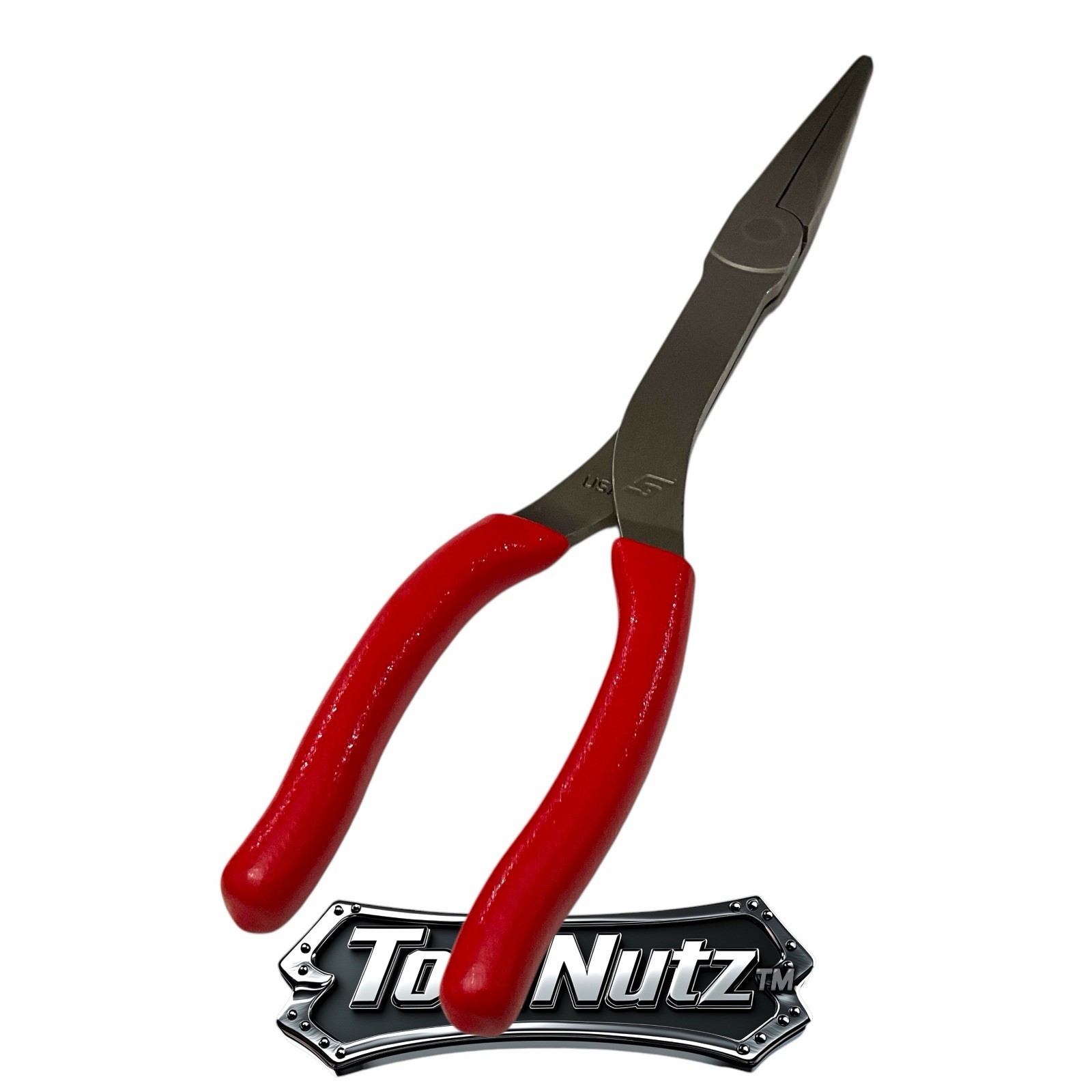 Snap-on Tools NEW 911ACF 11″in. RED Soft Grip Rounded Jaw Needle Nose Pliers USA