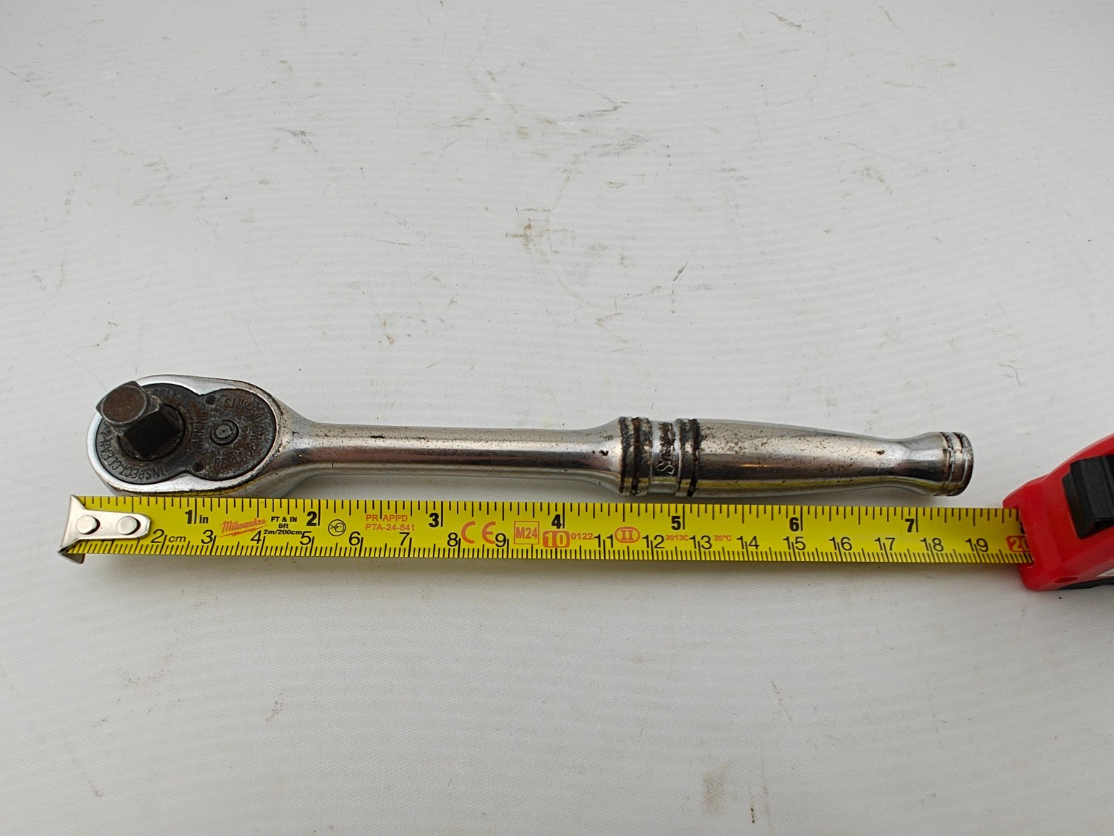 Vintage Snap On 3/8″ Drive 7.5″ Long Socket Ratchet Model F730 Made in USA Used