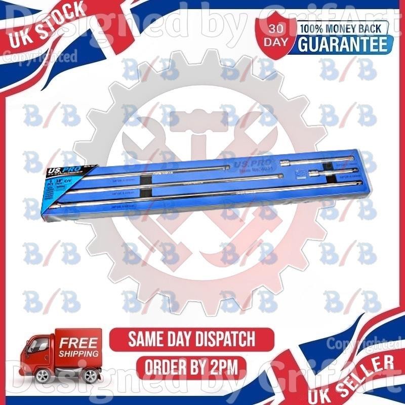 US PRO 5PC 3/8″ DRIVE SOCKET EXTENSION BARS EXTRA LONG SET 100MM-600MM MECHANICS