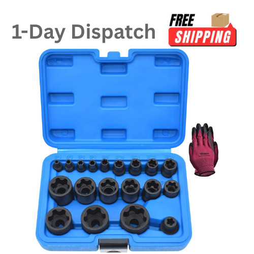 Yuesstloo 19Pcs Torx Plus Socket Set EP4-EP32 1/4-1/2″