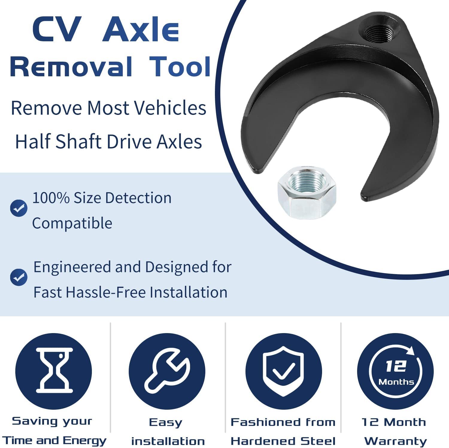 48mm Inner CV Joint Fork Removing Adapter CV Axle Removal Tool for Most Vehicles