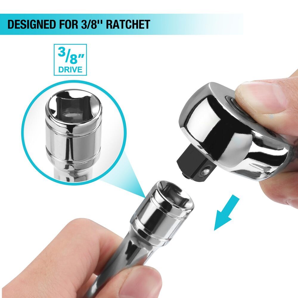 DURATECH 5/8″ Swivel Magnetic Spark Plug Socket Thin Wall 3/8″ Drivex 6″ 6-Point
