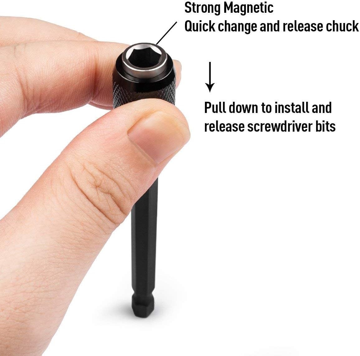 Efficient 3-Pc 1/4 Inch Hex Shank Magnetic Bit Holder Set for Easy Installation