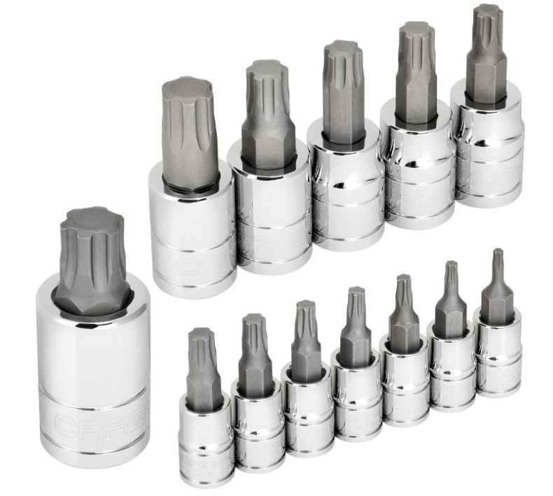 Torx Plus (aka 6 Lobe) Bit Socket Set – 13 Piece, TP-8/IP-8 to TP-60/IP-60