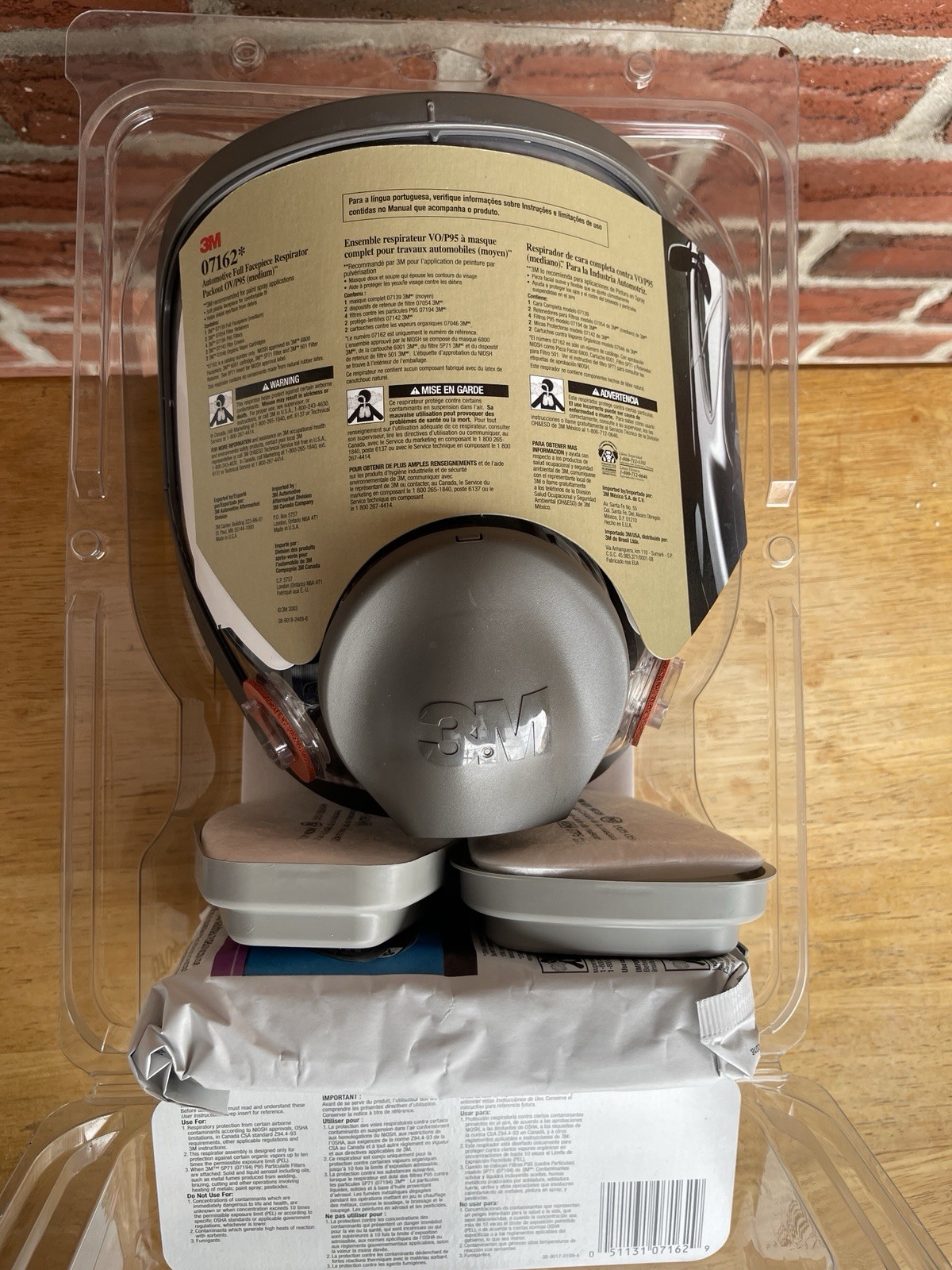 3M 7 IN 1 Construction Chemical Spray Painting Full Face Respirator Gas Mask SML