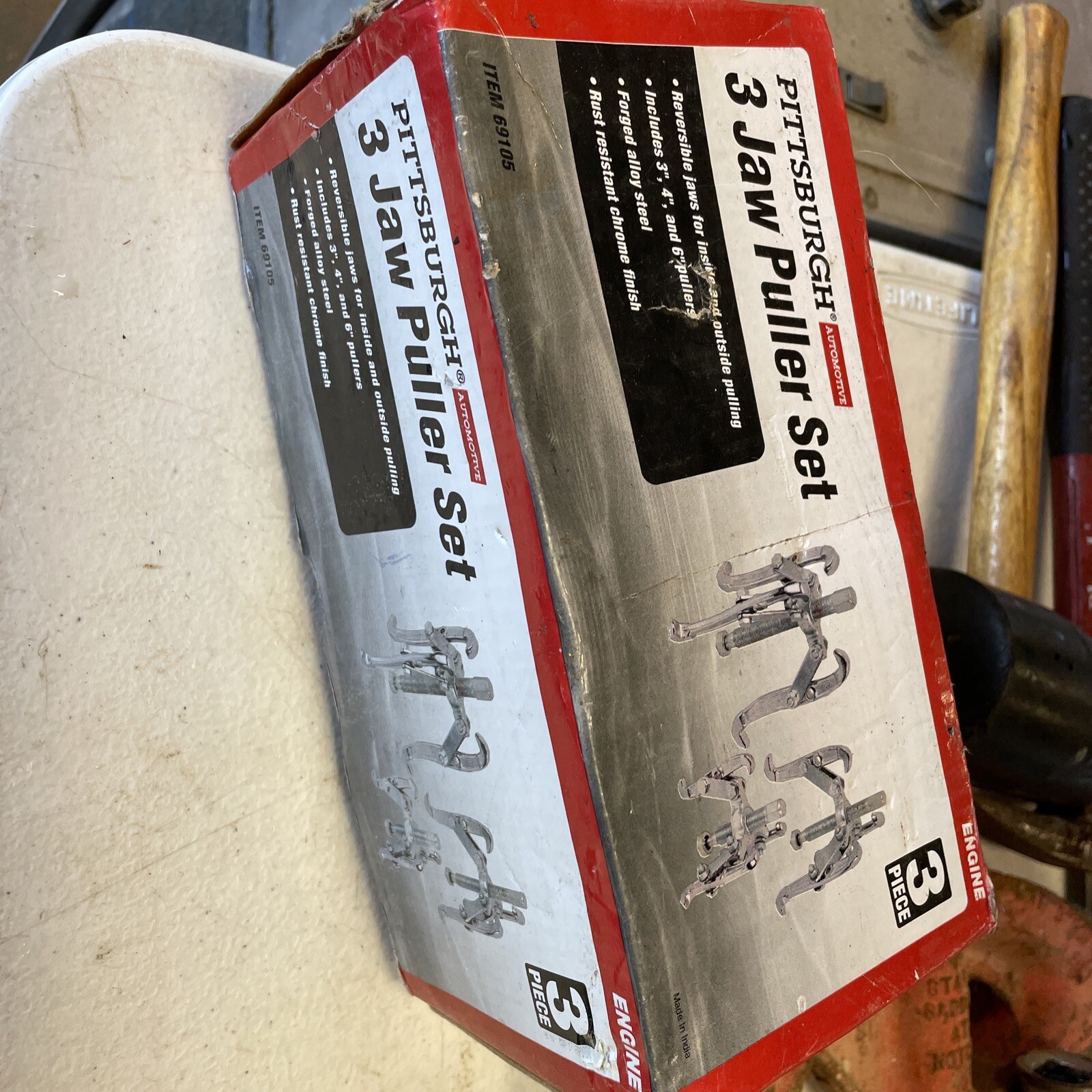 Pittsburgh 3 Jaw Puller Set – 3″ 4″ 6″ – Reversible Jaws Forged Steel #69953