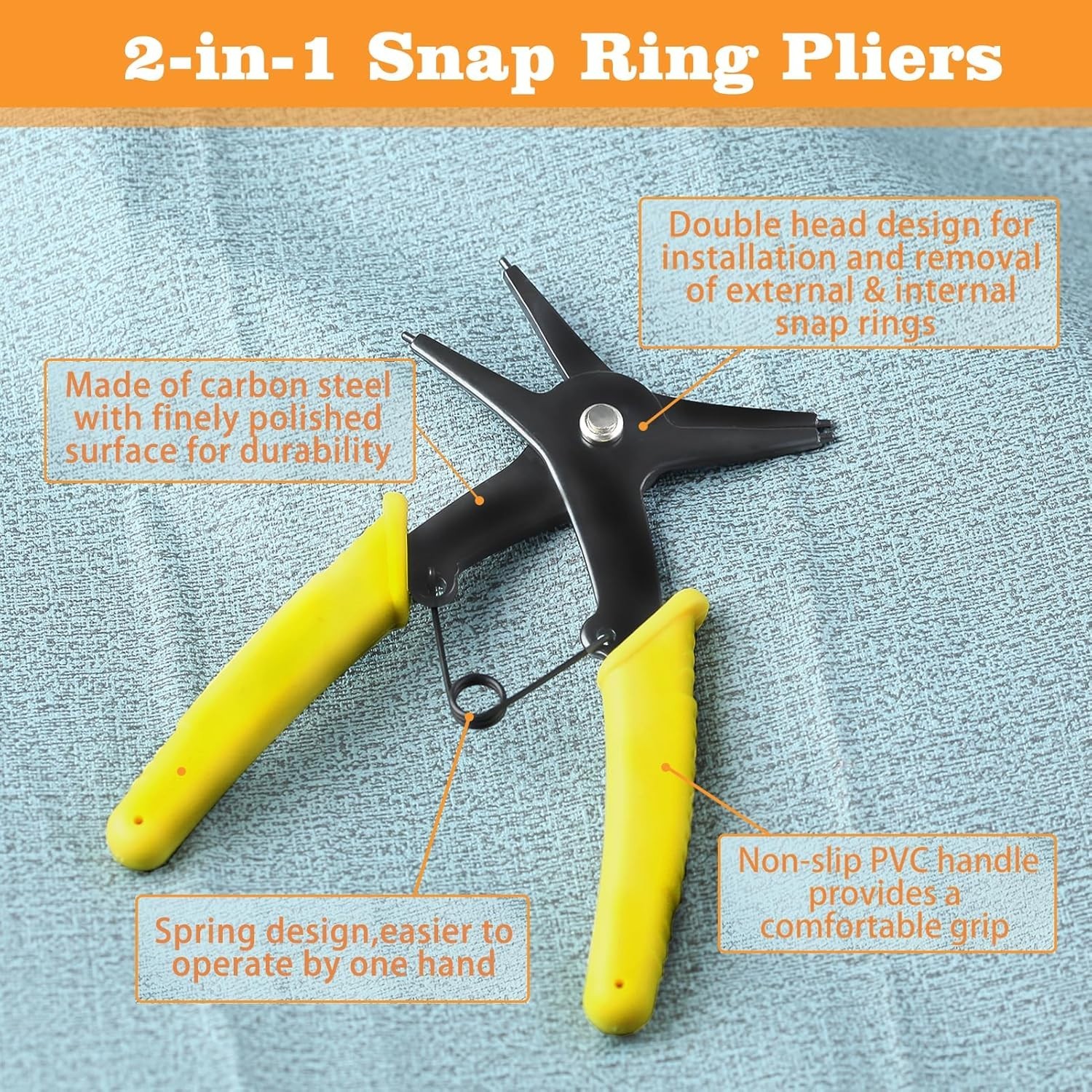 Ergonomic 2 in 1 Circlip Pliers for Effortless Installation: 10-40mm Size