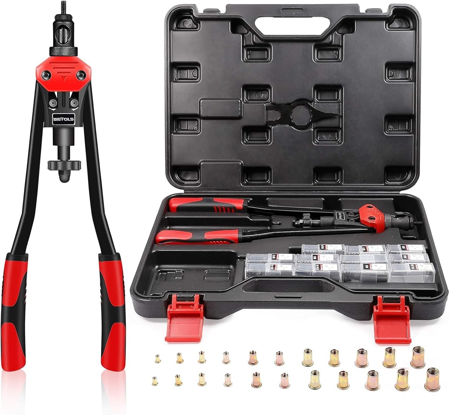 16″ Rivet Nut Tool Professional Kit with 11 Metric & Inch Mandrels M3 M4 M5 M6