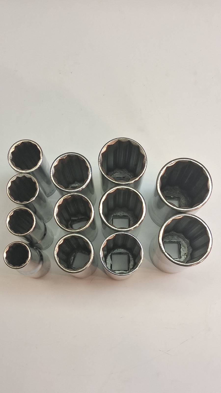 VINTAGE CRAFTSMAN =V= 12 PIECE 1/2″ DRIVE 12 POINT SAE DEEP SOCKET SET VERY NICE