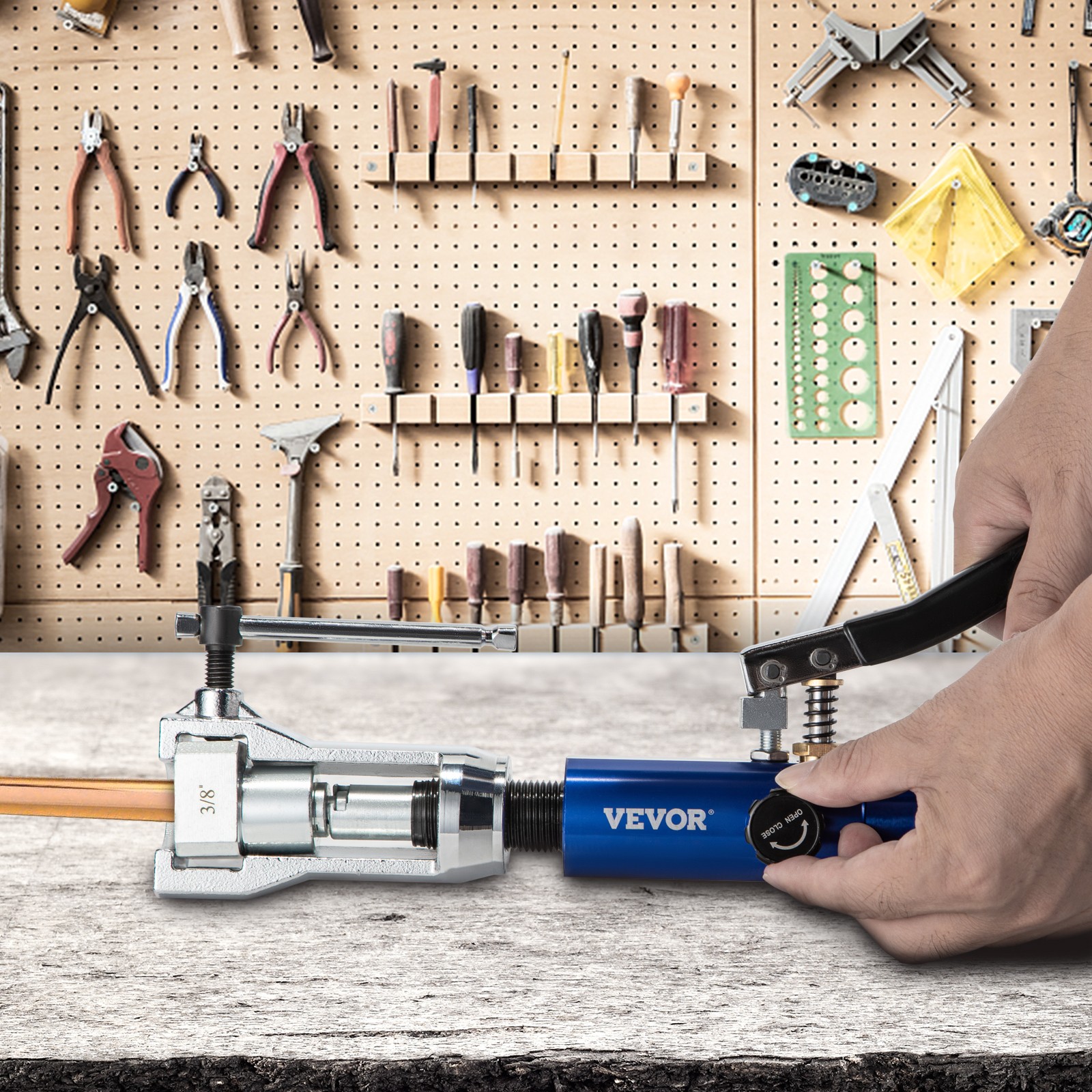 VEVOR Hydraulic Flaring Tool Kit Double Flaring Tool 45° for 3/16″ to 1/2″ Tube