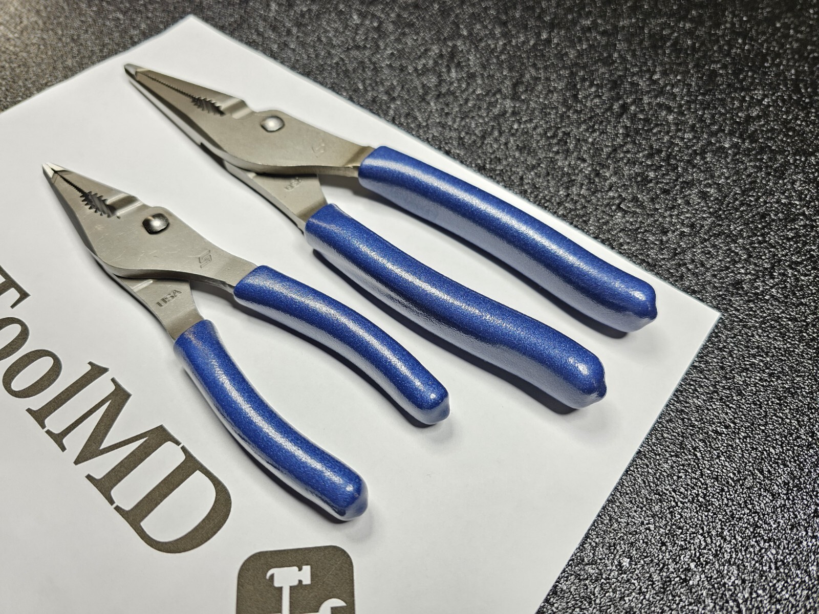Snap-on Tools USA NEW 2pc POWER BLUE 7″ & 9″ Long Nose Slip Joint Pliers LN46ACF