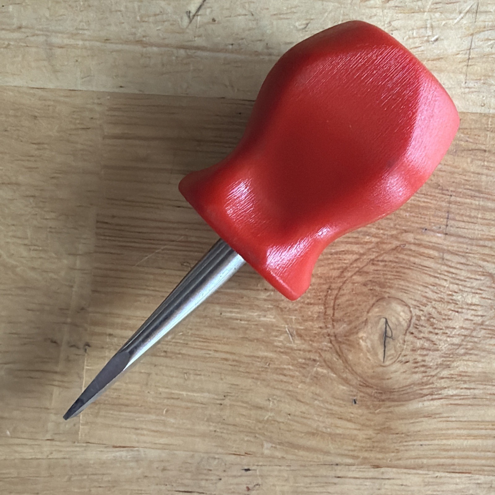 Snap On Tools 1/4″ Flat Slotted Stubby Short Screwdriver Red SDD1 USA READ!