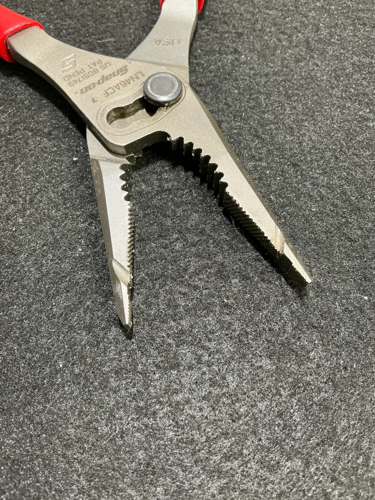 Snap On 7″ Long Red Soft Grip Slip Joint Pliers LN46ACF