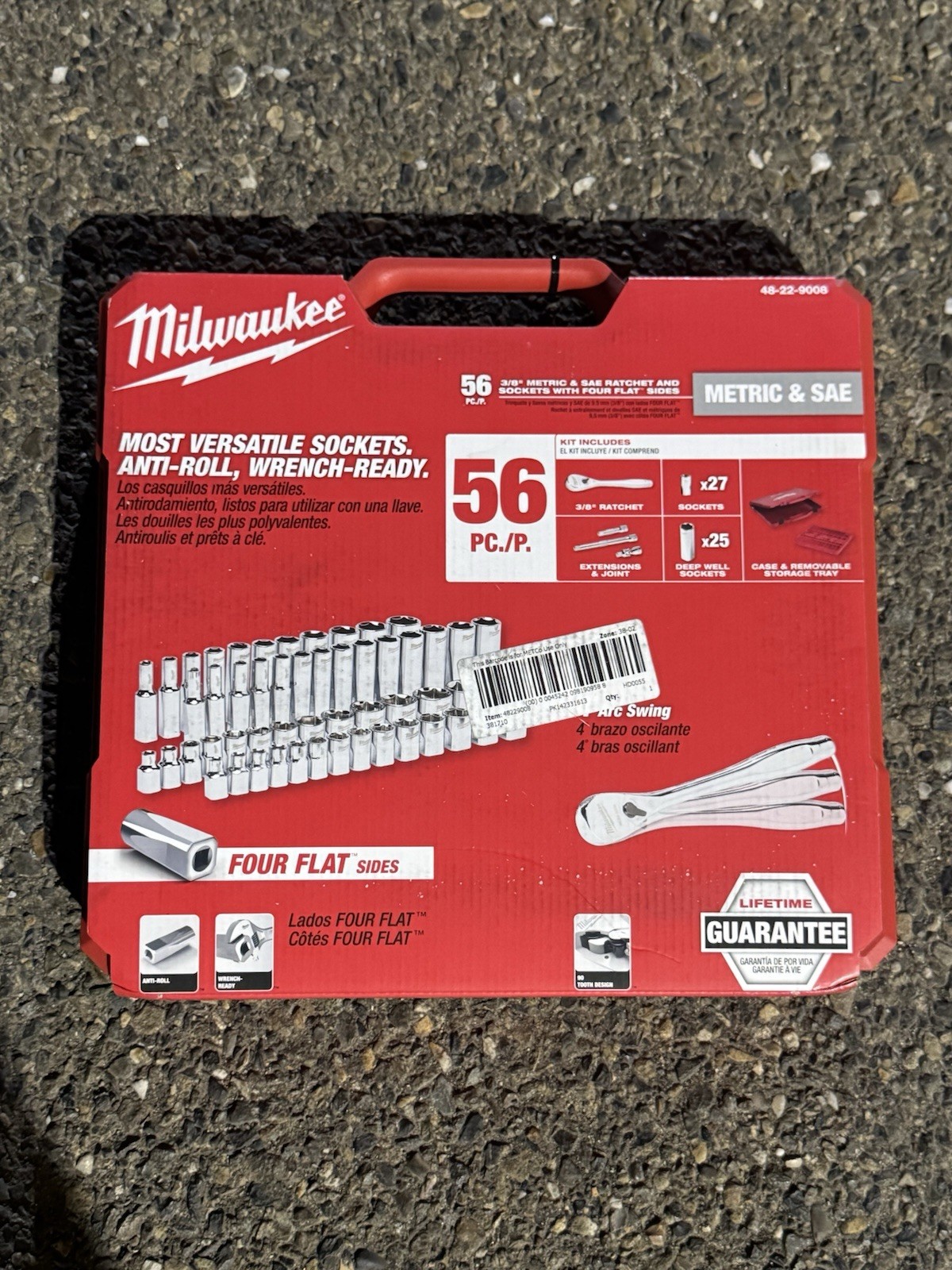 3/8″ Drive 56pc Ratchet & Socket Set – SAE & Metric Milwaukee Tool 48-22-9008