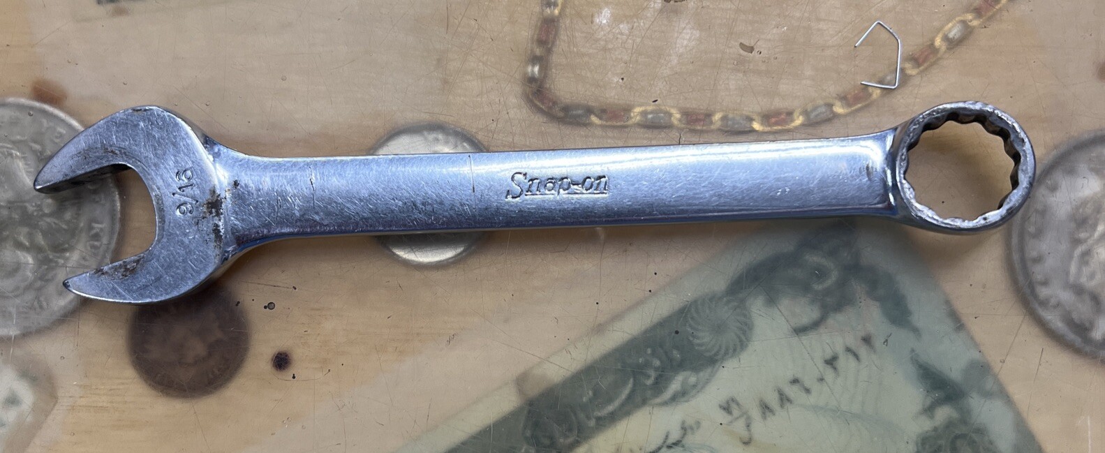 Snap On Tools OEX180 9/16” 12 Point SAE Short Combination Wrench USA VTG