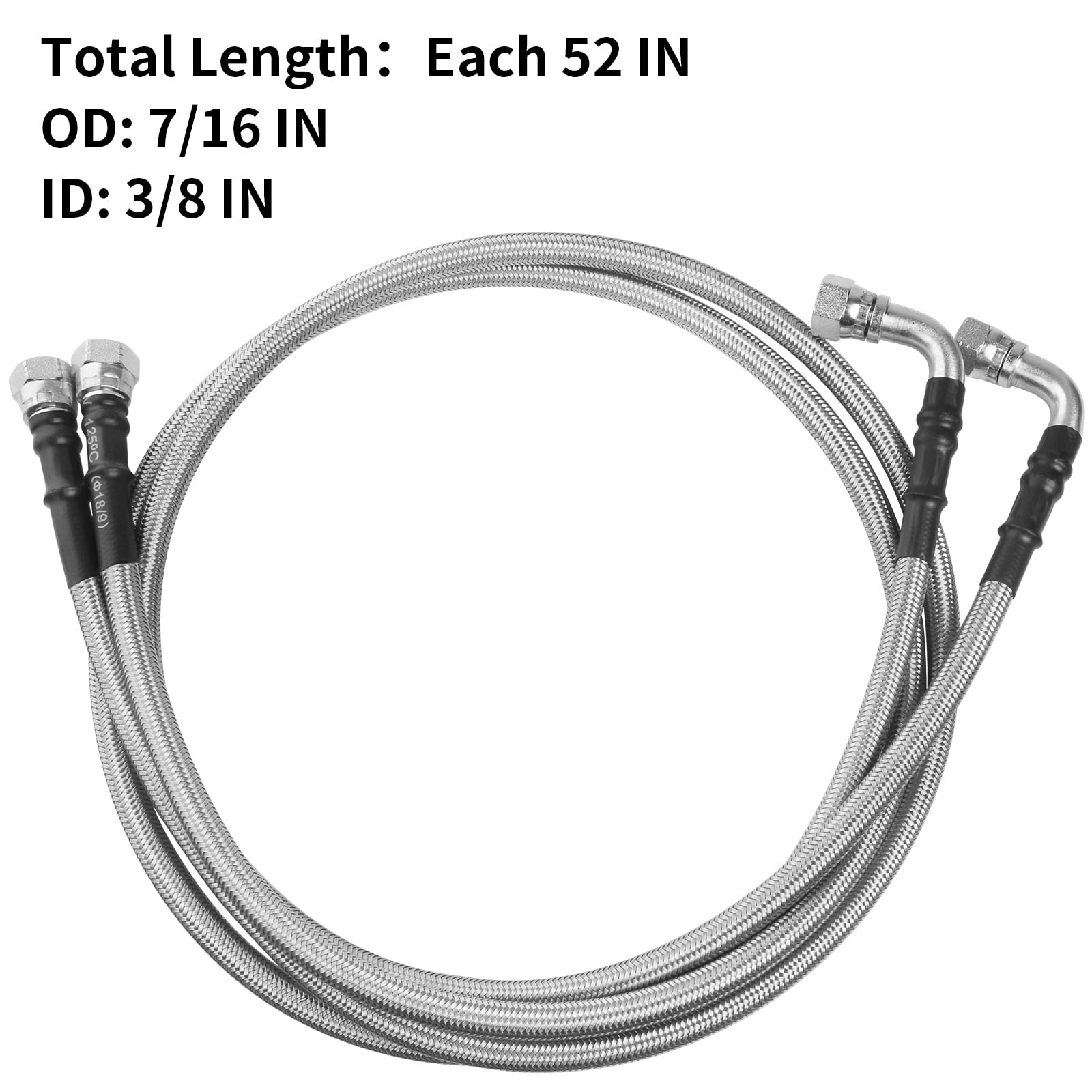 MuHize TH350 Transmission Cooler Lines – Upgraded 6AN 52 52 inches, Black