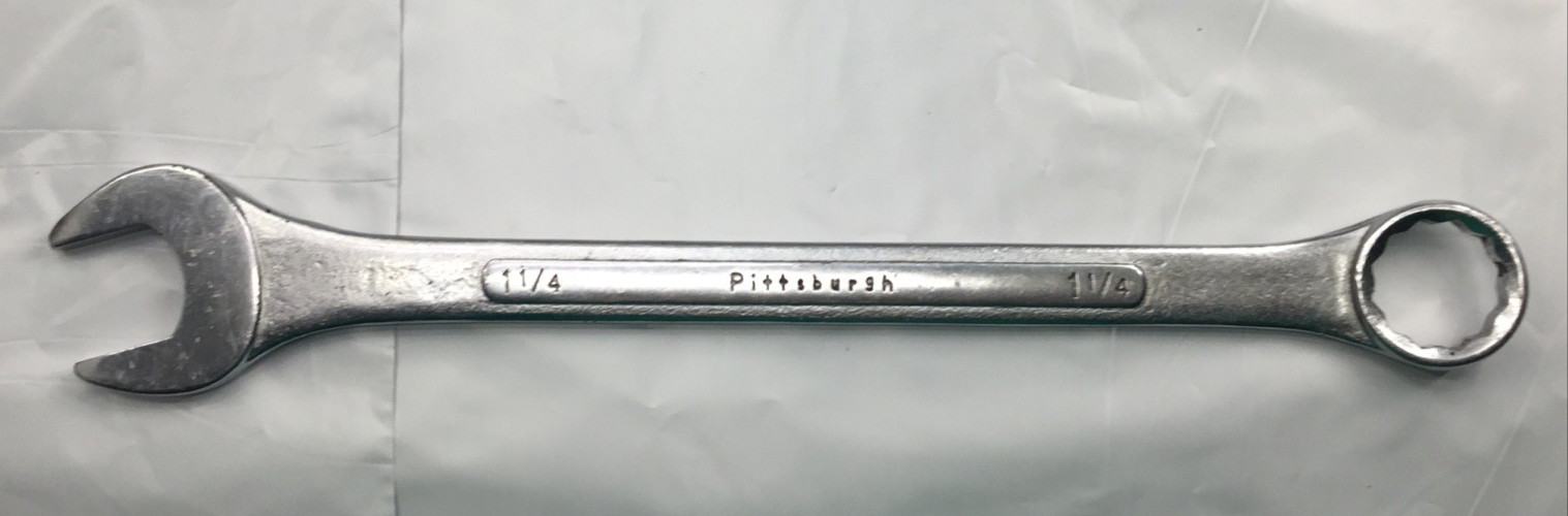 Pittsburg Chrome 1-1/4” Combination Wrench Open Closed End 12 Point