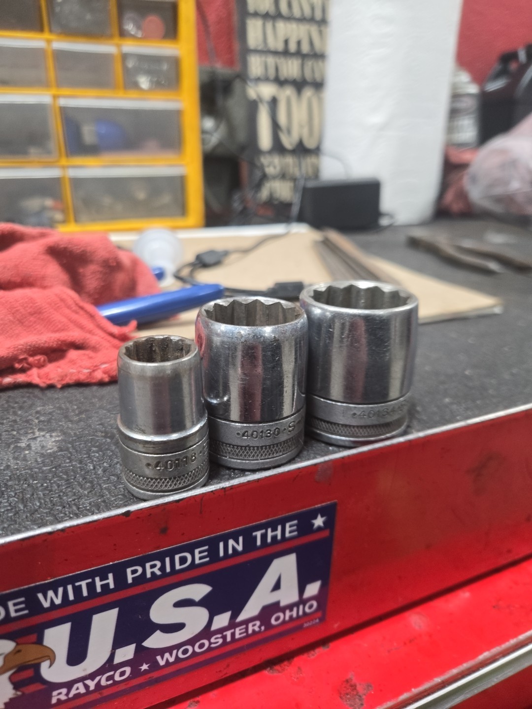Vintage SK Tools S-K 3pc Socket Set 1/2 Inch Drive 40118 40130 40134