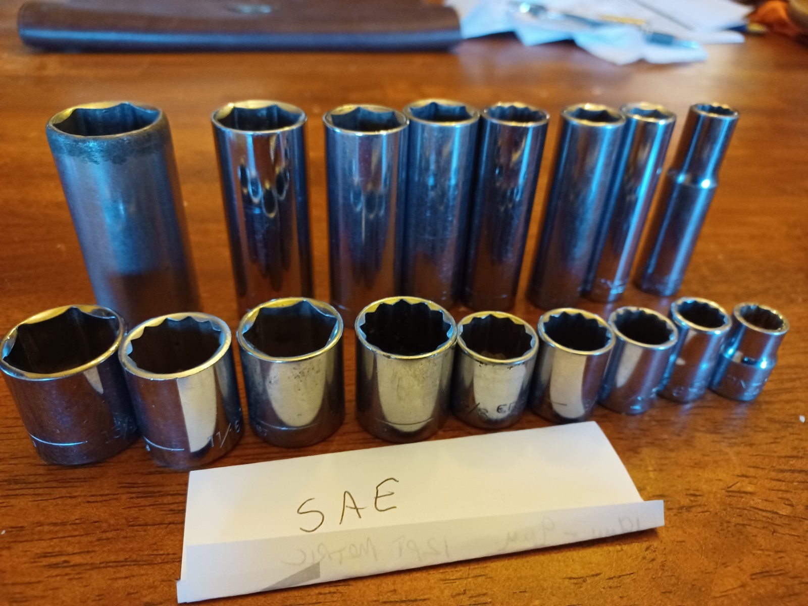 38pc Craftsman 3/8 Drive SAE+ Metric Deep + Shallow Sockets Ratchet Ext USA