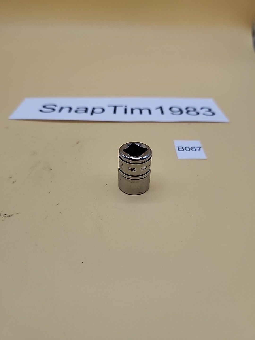 Snap-On Tools 3/8″ Drive 12pt 1/2″ SAE Shallow Chrome Socket F161 USA