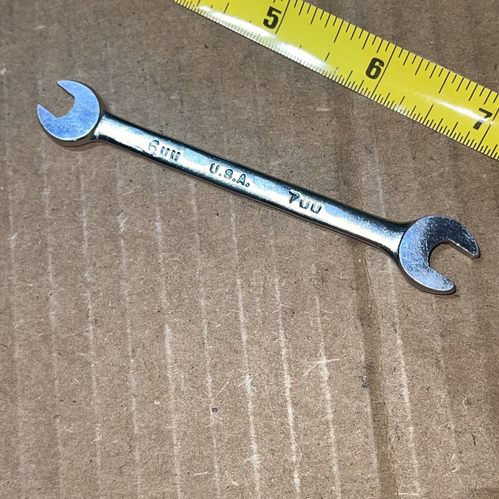 Vintage Duro / Indestro USA 40607A 6 MM X 7 MM Metric Open End Wrench