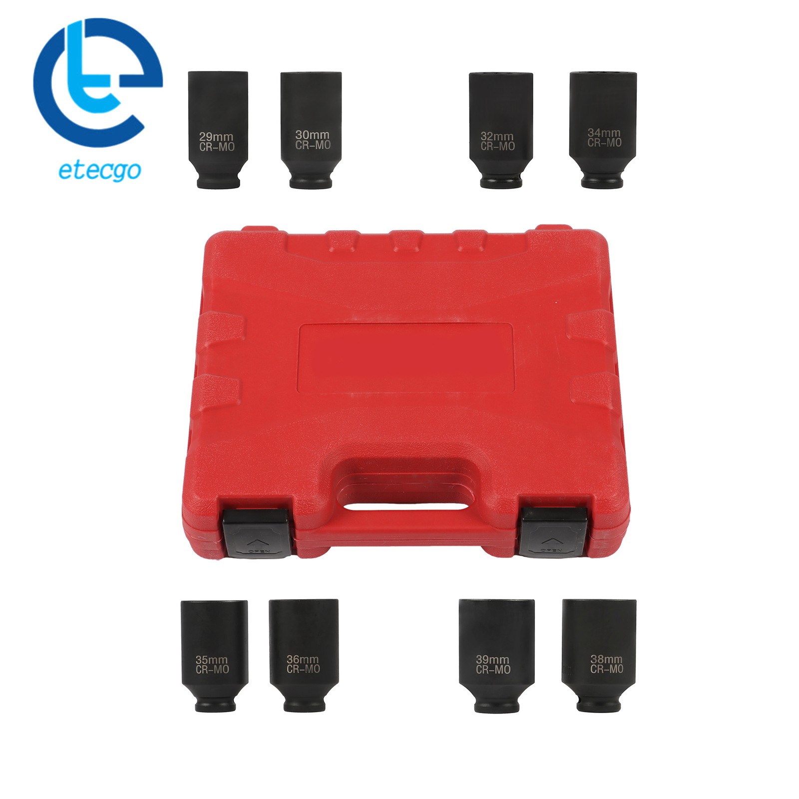 1 Set 1/2″ Drive Deep Spindle Axle Nut Impact Socket Set 8PCS 2 Point