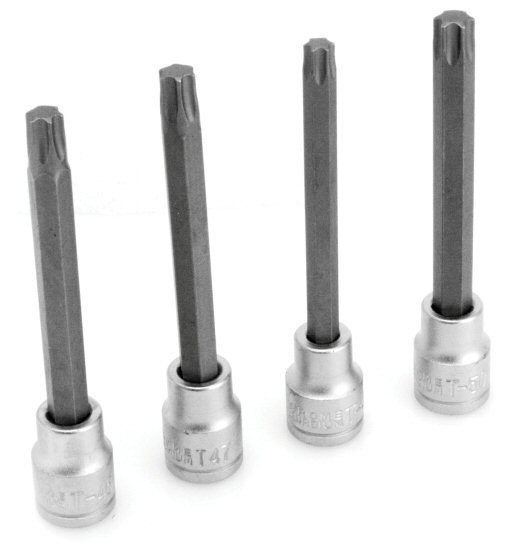 Wilmar W86020 Performance Tool 3/8 Drive 4 Piece Long Brake Caliper Star Bit Set
