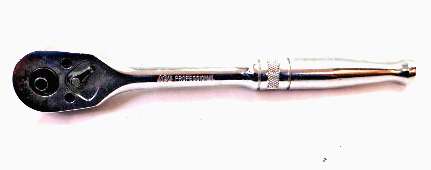 Ace Professional High Polish Chrome 3/8″ Quick Release QR Pear top Ratchet 7.75″