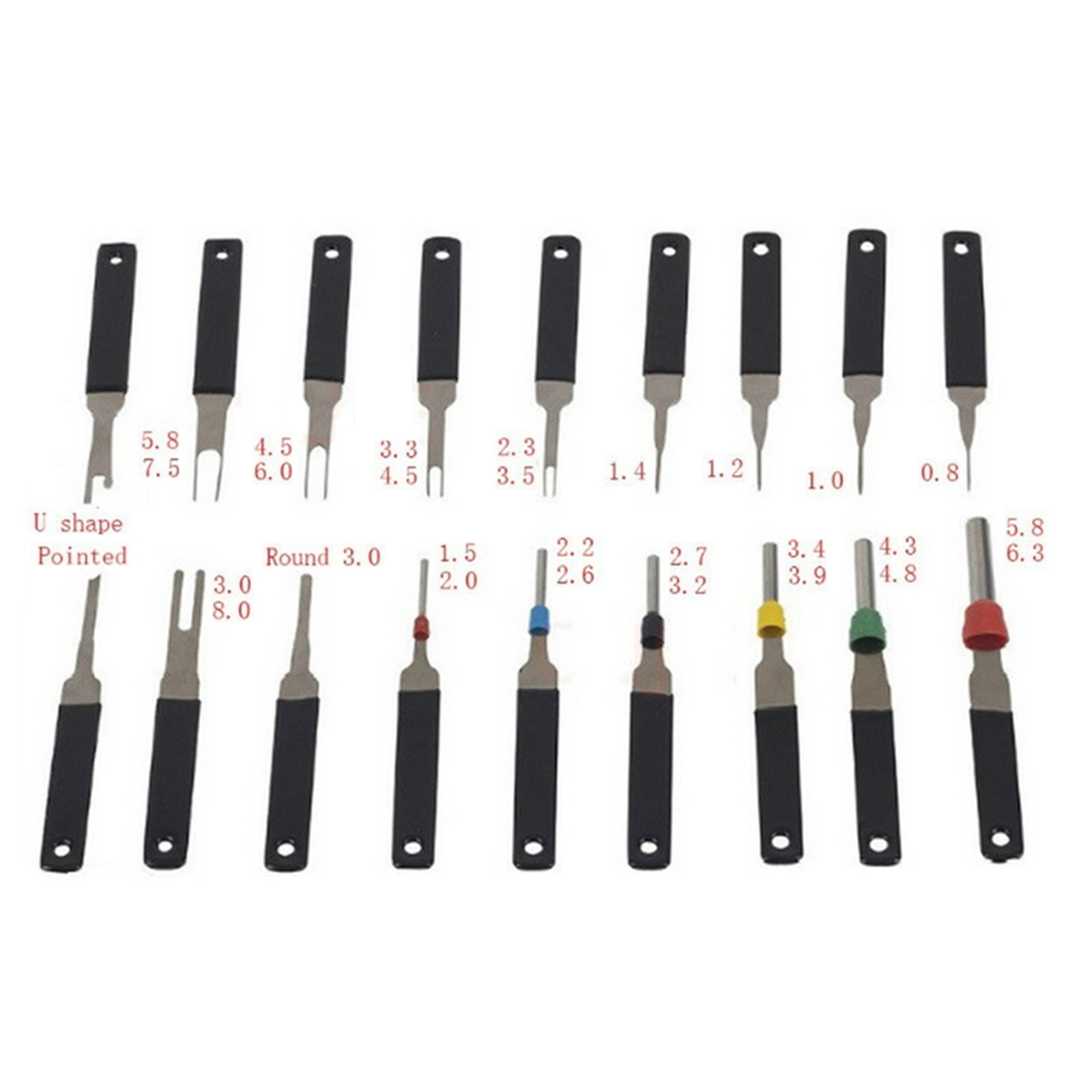 18Pcs Steel Plastic Car Terminal Removal Tool Wire Connector Pin Release Tool