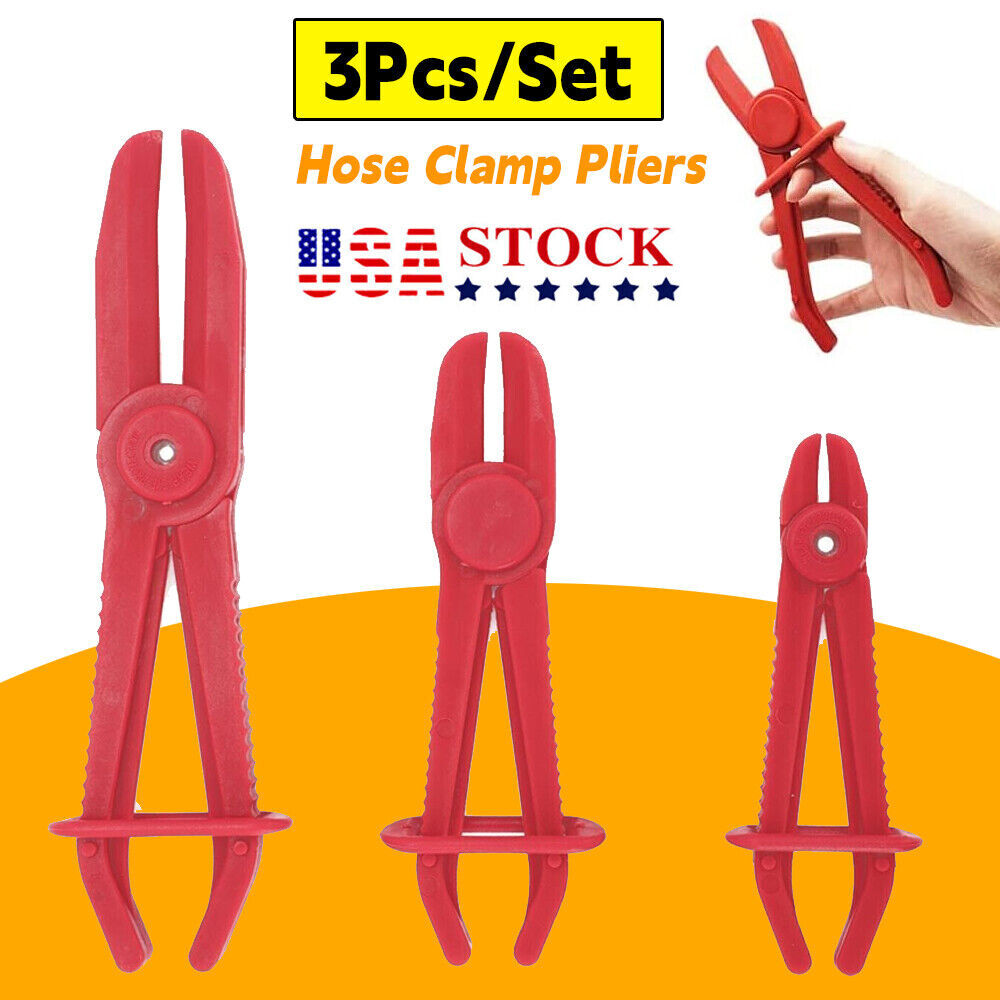 3Pcs Hose Clamp Set Pinch Off Pliers Brake Fuel Hoses Gas Lines Radiator Tool