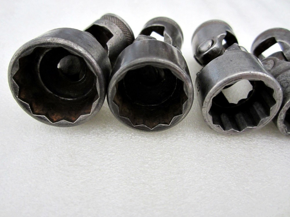 1940’s Craftsman 3/8″ Drive 6pc SAE 12pt Flex End Socket Set H BE USA