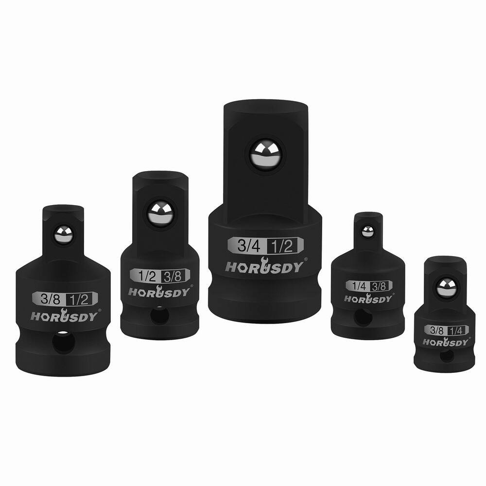 5PC Impact Socket Adapter and Reducer Set 3/4 3/8 1/2 1/4 Driver Cr-V Standard