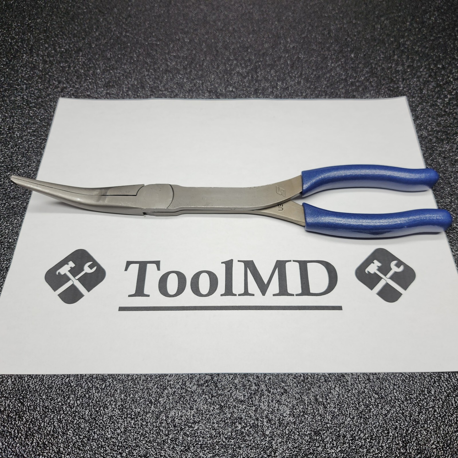 Snap-on Tools USA NEW POWER BLUE 11″ Long-Neck 35° Bent Needle Nose Pliers 411CF