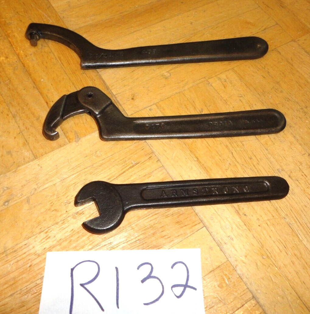 BILLINGS & PROTO & ARMSTRONG TOOLS 3 PIECE SPANNER & OPEN END SQUARE WRENCHES