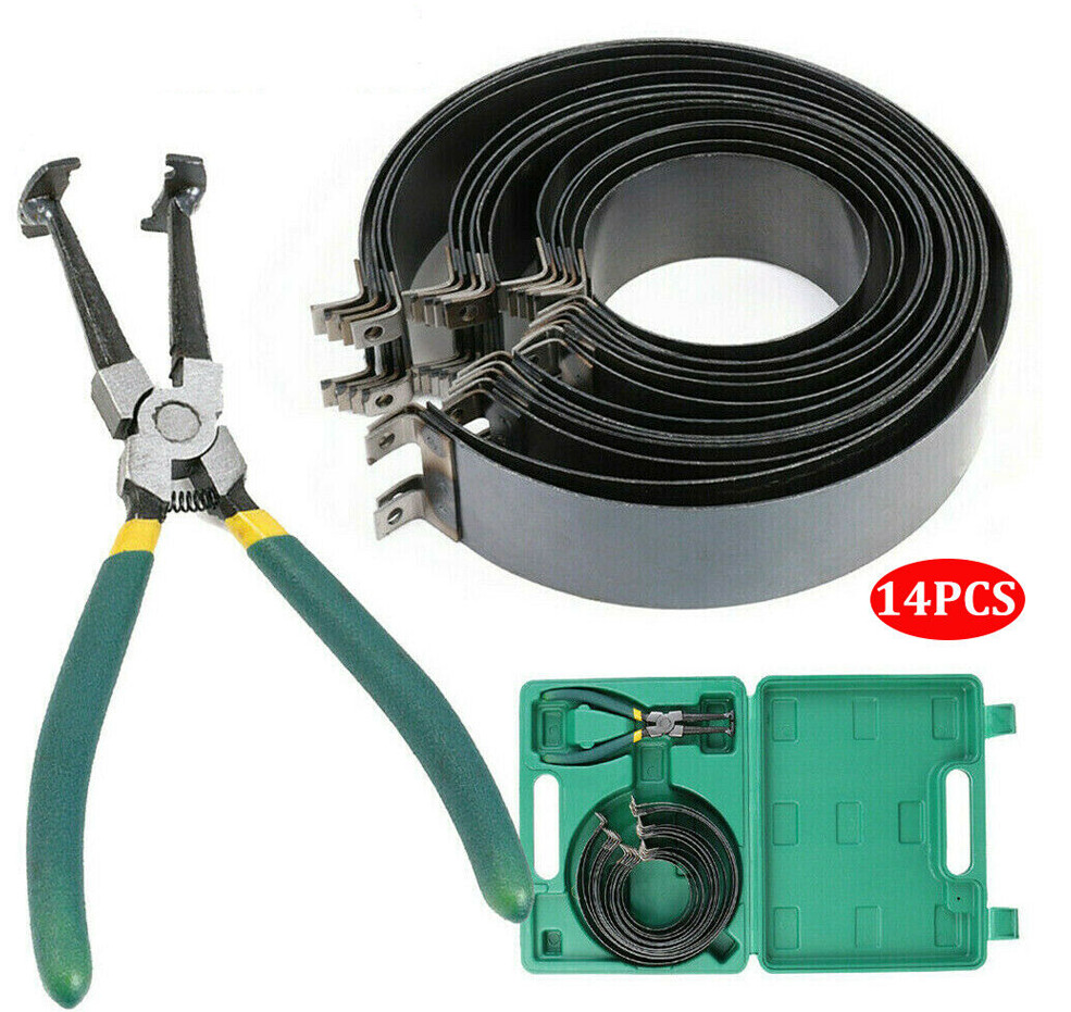 Professional 14Pcs Piston Ring Compressor With Ratcheting Plier & Carrying Case