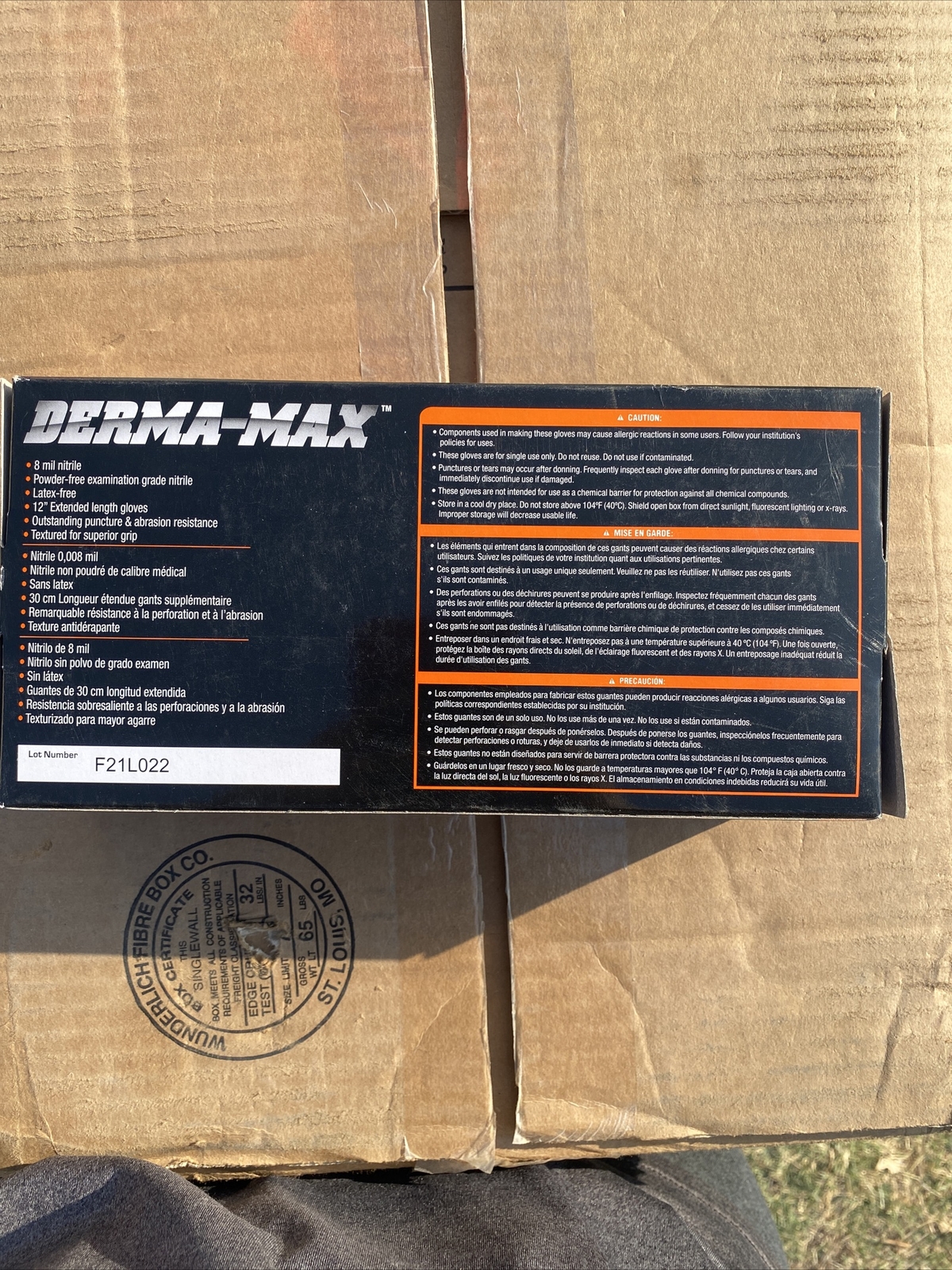 Gloves DERMA-MAX PF EX Powder-Free Exam Grade Nitrile M 50 pk 8 Mil SAS 6607-40