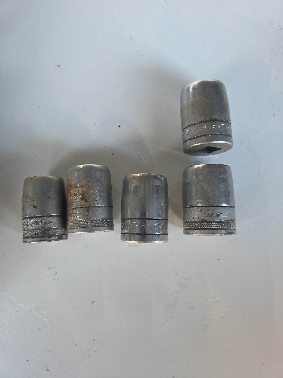 5 S-K Tools USA 1/2” Drive SAE Sockets 7/8 40128 13/16 40126 25/32 40125 11/16