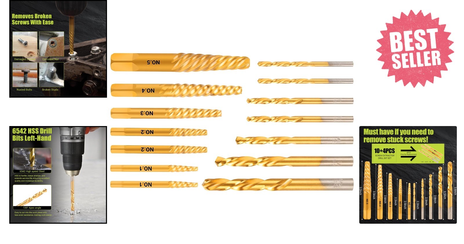 14PC Stripped Screw Extractor Set: Professional Solutions for Damaged Fasteners