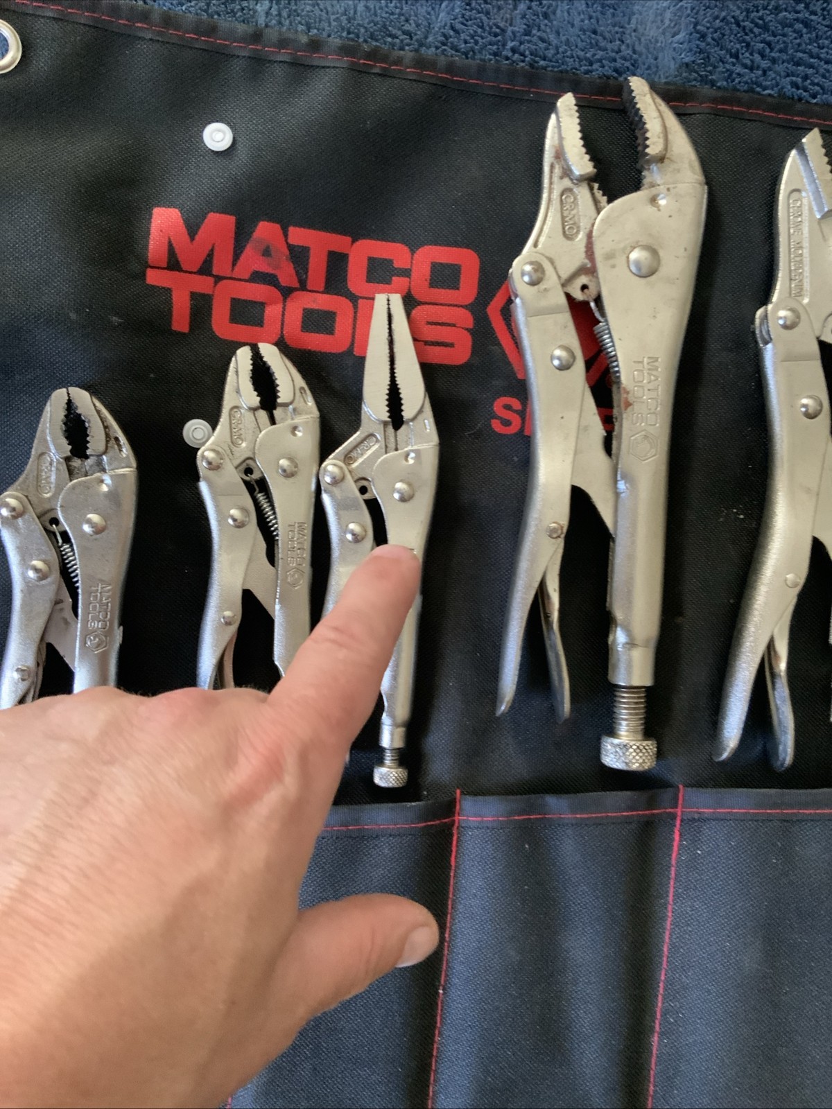 Matco Smlp7, 7pc Locking Pliers Set, 1 Is Broken..l.see Descrip