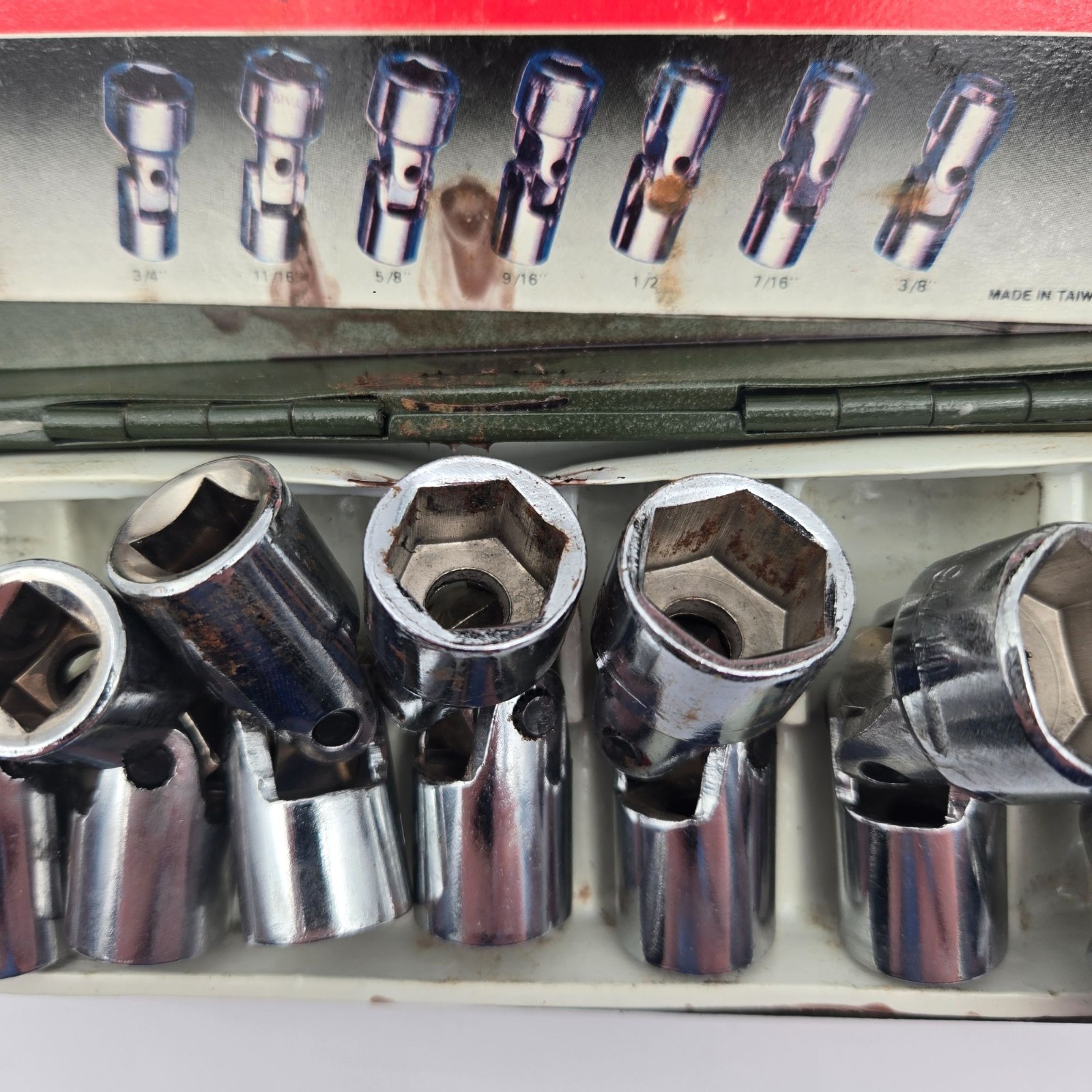 MIT 3/8 Square Drive 8pc Universal Joint Socket Set 3/8in To 3/4in
